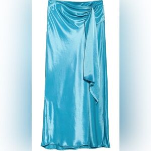 Zara Turquoise blue silk skirt